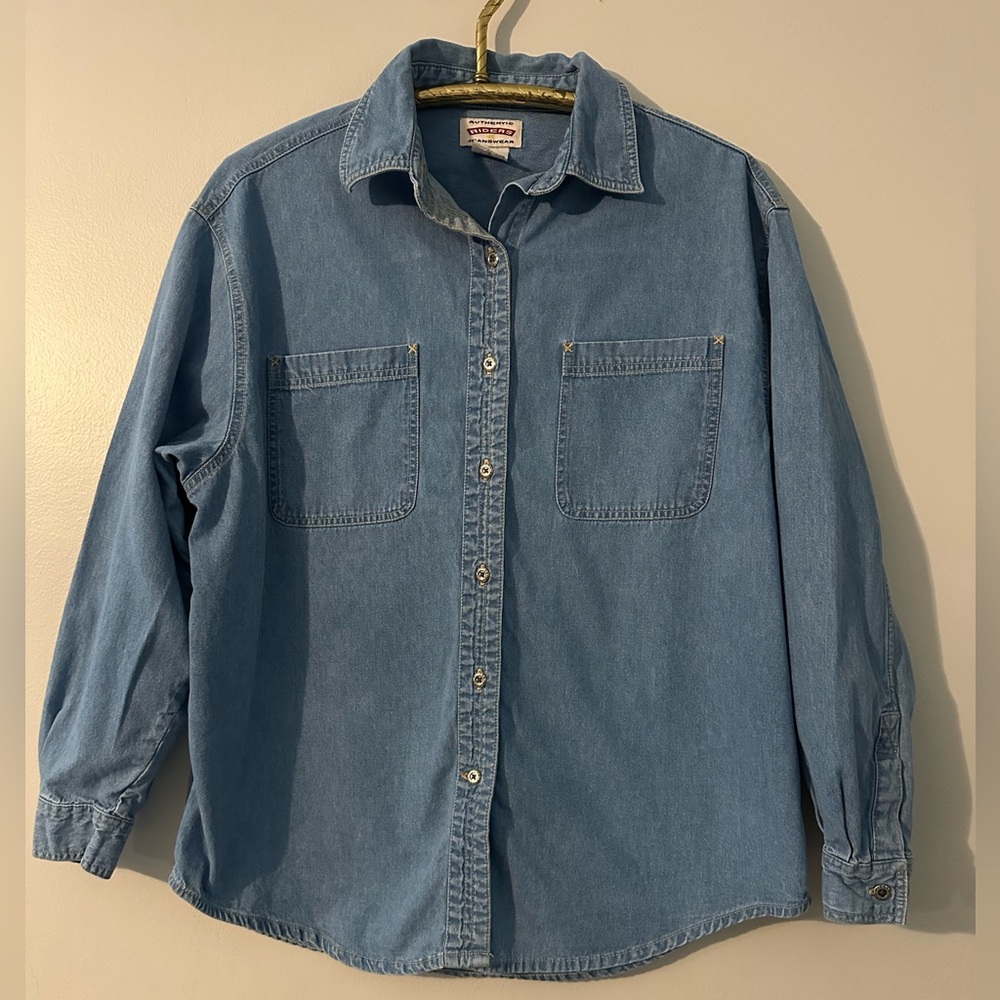 Authentic Riders Jeanswear 100% Cotton Classic Western Denim Shirt Women’s Large